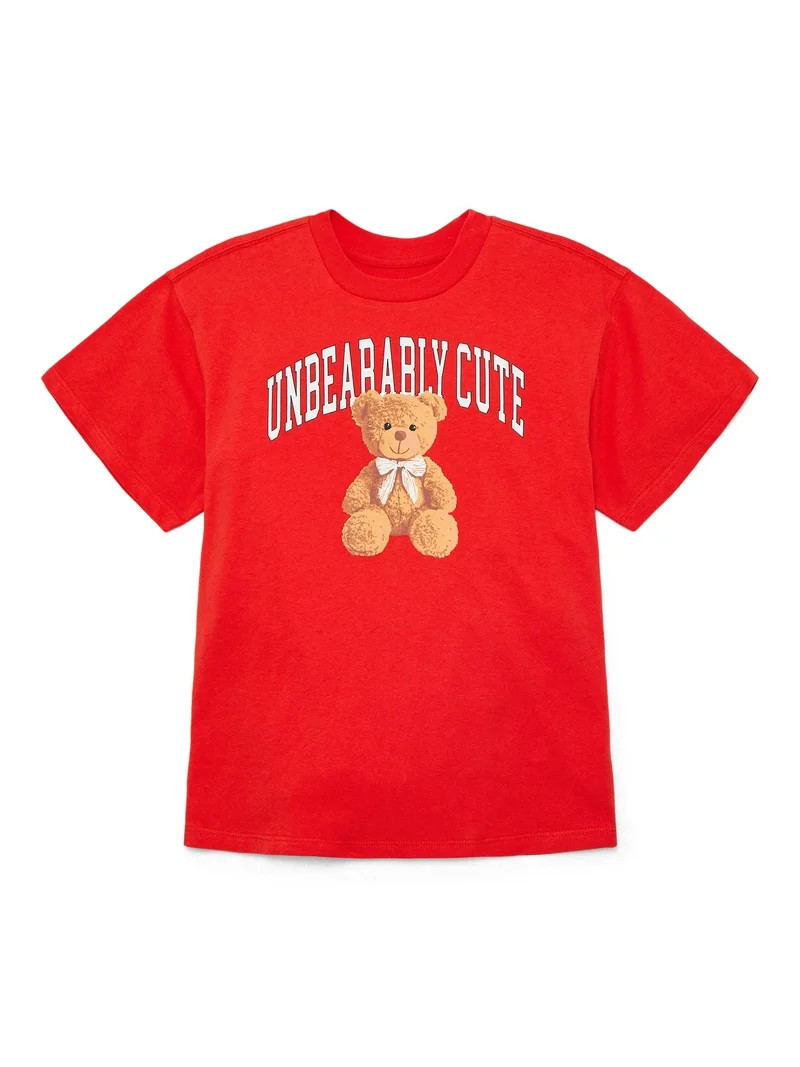 Weekend Academy Girls Short Sleeve Boxy Graphic T-Shirt, Sizes 4-18 | Walmart (US)