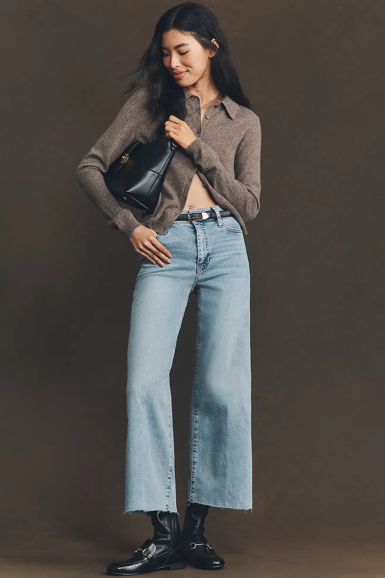 FRAME Le Slim Palazzo High-Rise Crop Wide-Leg Jeans | Anthropologie (US)