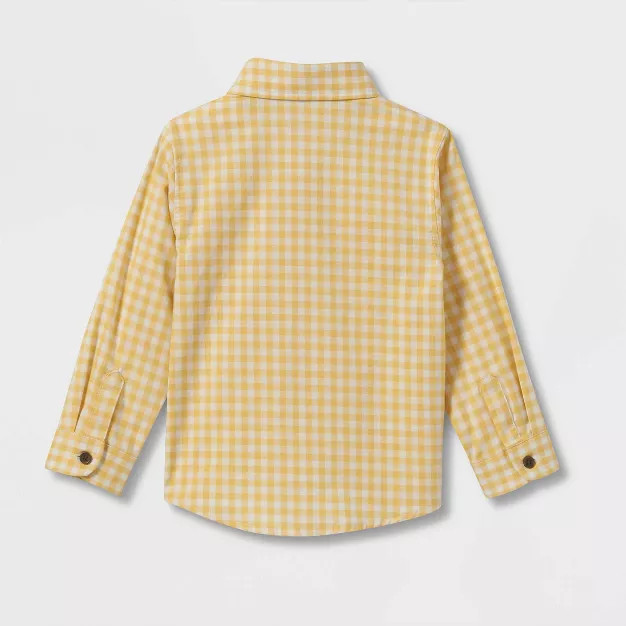 Toddler Boys' Plaid Poplin Long Sleeve Button-Down Shirt - Cat & Jack™ | Target