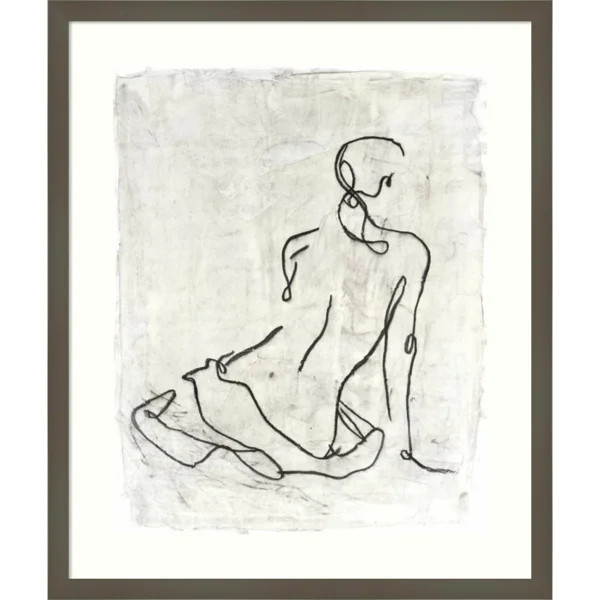 Embellished Gestural Contour I (Nude) by Ethan Harper - Picture Frame Drawing Print on Paper | Wayfair North America