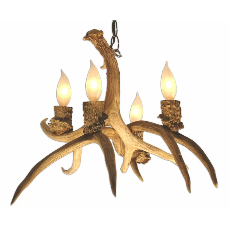 Doliya 4 - Light Unique / Statement Tiered Chandelier with Antler Accents | Wayfair North America