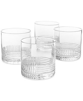 The Cellar Lia Fluted Double Old Fashioned Glasses, Set of 4, Exclusively at Macy’s - Macy's | Macy's