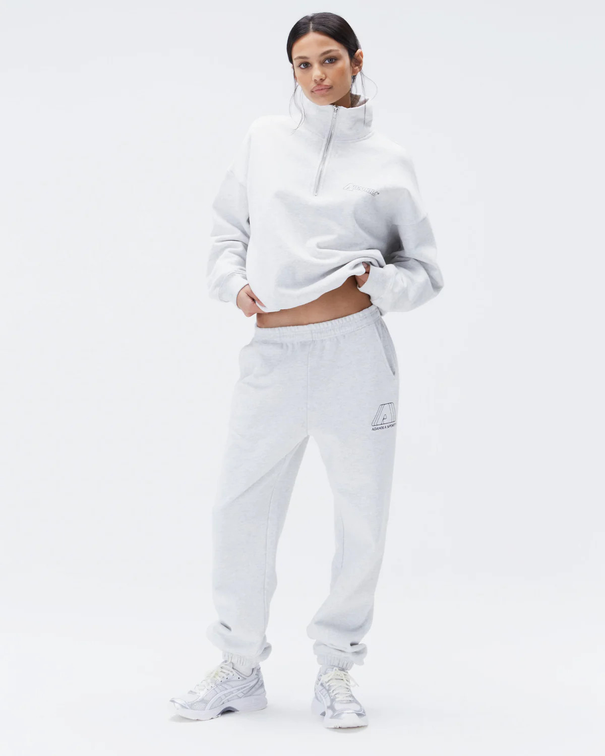 "A" Sweatpants - Light Grey Melange | Adanola UK