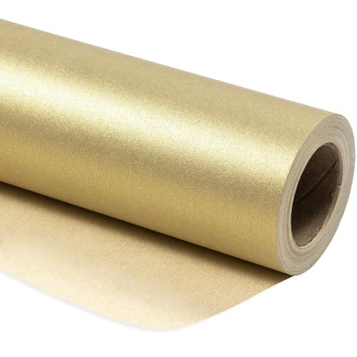 RUSPEPA Gold Wrapping Paper - Christmas Gift Wrap Pearly - luster Paper Perfect for Wedding, Birthday, Valentine's Day, Christmas, Baby Shower, DIY Bouquet -17 Inches X 32.8 Feet | Amazon (US)