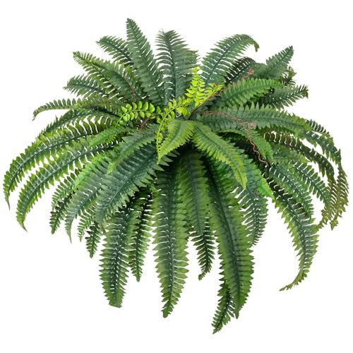 CQURE 42" Large Fake Fern Artificial Ferns for Outdoors,48 Branches Realistic Artificial Boston Ferns Bush Plant for Indoor Outdoor Garden Porch Decor (Lifelike,UV Resistant,No Maintenance) | Amazon (US)