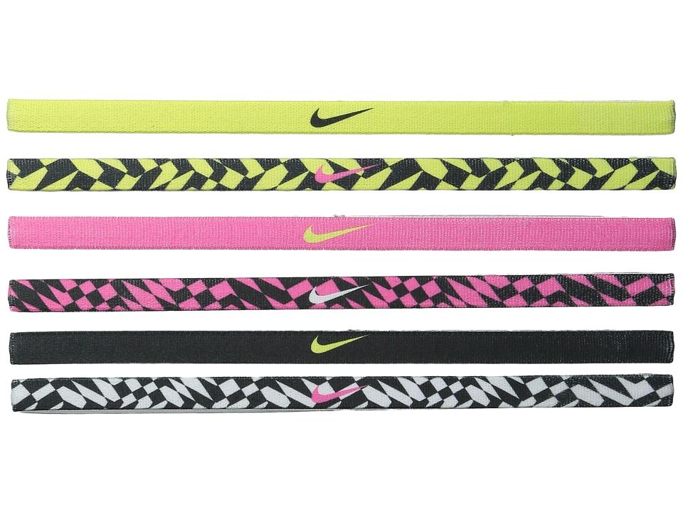 Nike - Printed Headbands Asst 6-Pack (Pink Powder/White) Athletic Sports Equipment | Zappos