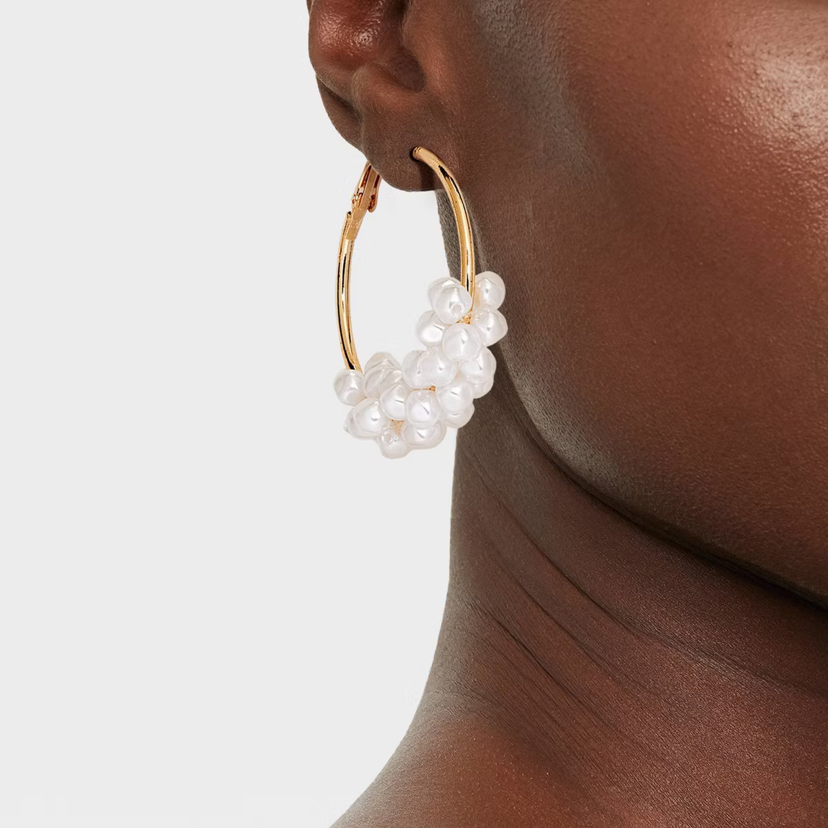 Hoop Cultura Pearl Gold Earrings - A New Day™ Gold | Target
