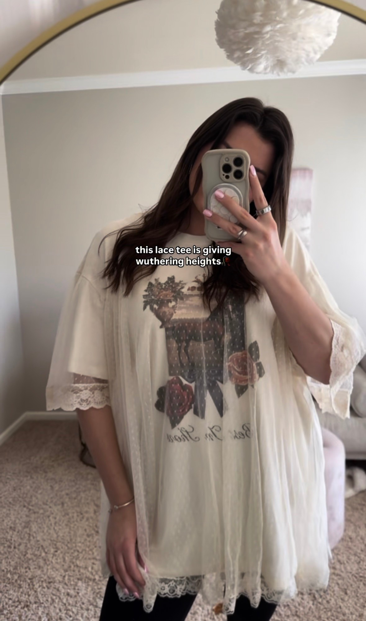 Loving this lace tee that is givingggg Wuthering Heights!! It fits very oversized (so I recommend sizing down) & it’s 50% off!😍🥀@Vuori US @Urban Outfitters EU 

#LTKFestival #LTKootd #LTKSaleAlert