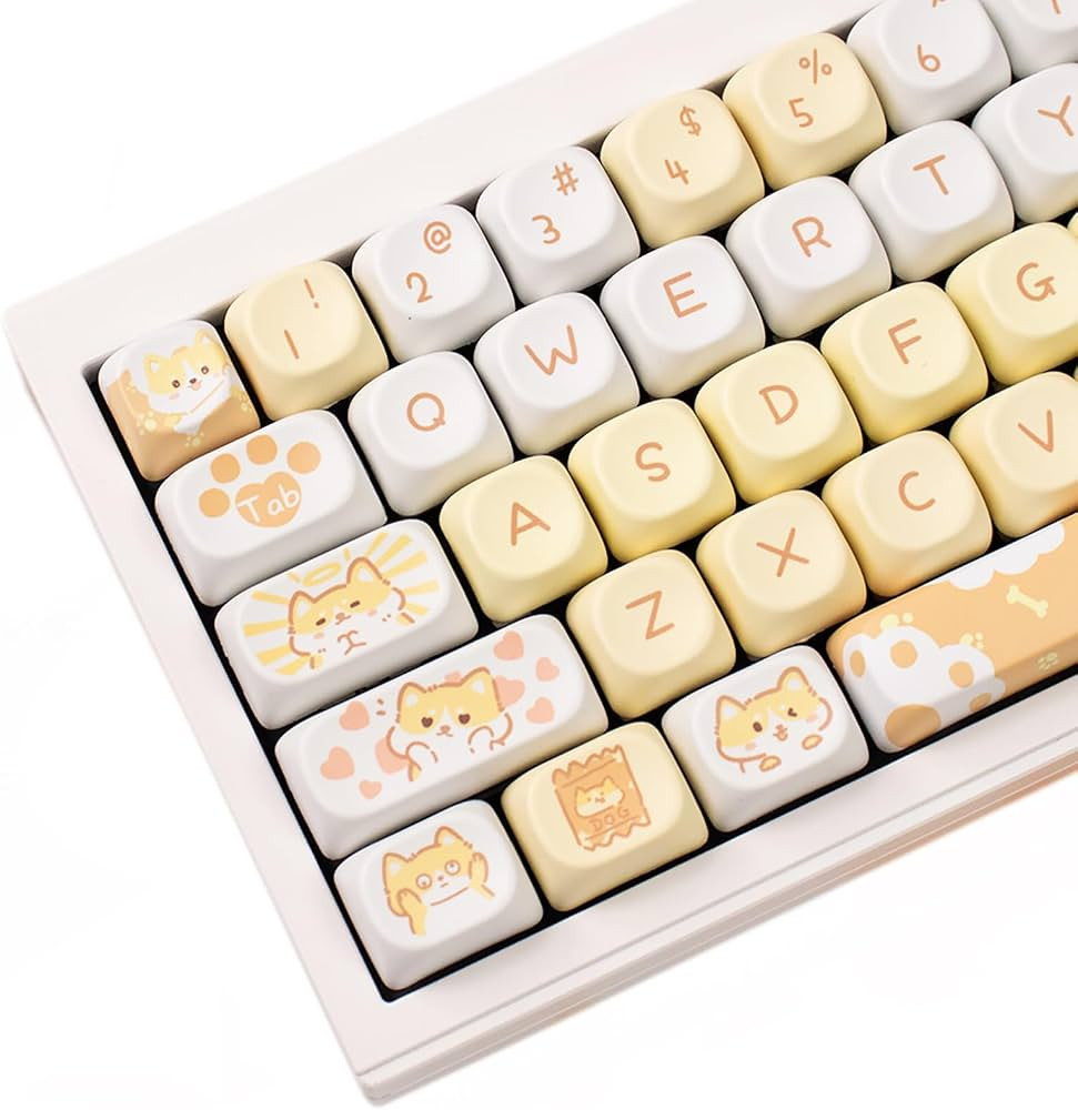 61 Percent Keycaps, PBT Keycap MOA Profile 95 Keys Dog Cute Keycap Cute Suitable for 61/64/75/87 ... | Amazon (US)