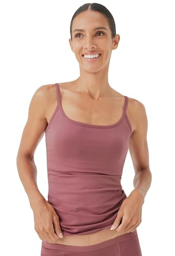 PACT Women's Organic Cotton Camisole Tank Top with Built-in Shelf Bra, Mauve, X-Small | Amazon (US)