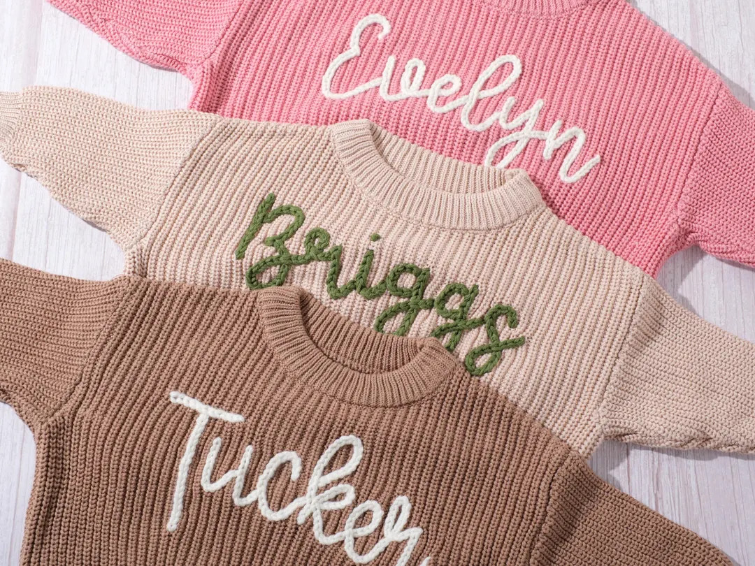 Personalized Baby Sweater Gift Embroidered With Child's Name, Custom Newborn or Toddler Jumper Ou... | Etsy (Global)