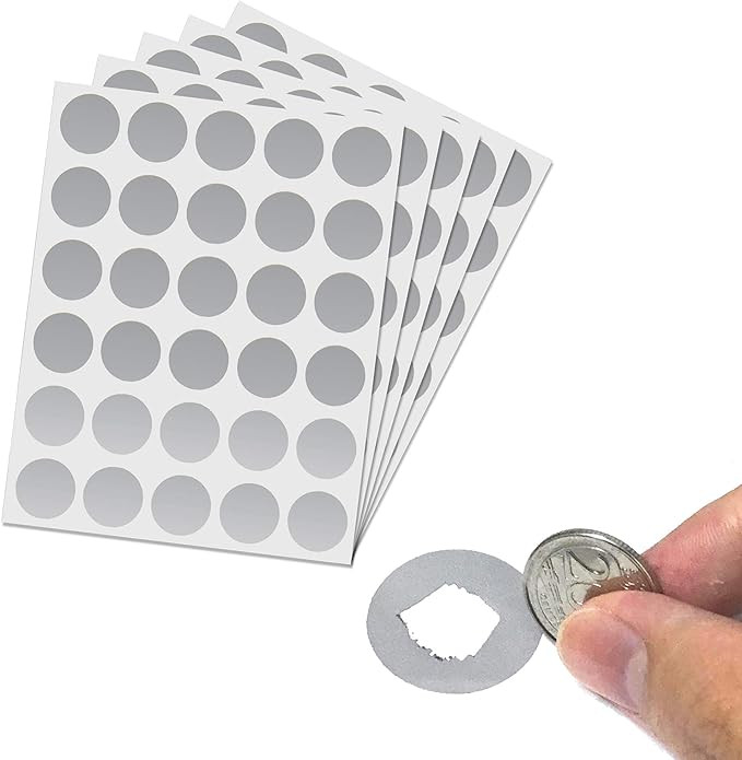 150 Pack, 1" Scratch Off Stickers Labels, Round Circle - Silver | Amazon (US)