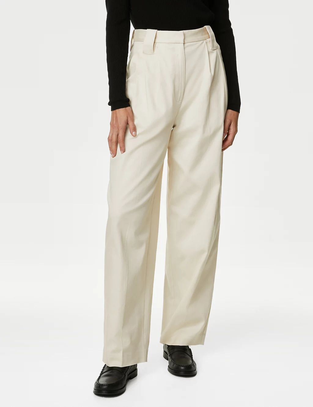 Lyocell Rich Pleated Wide Leg Trousers | Marks & Spencer (UK)