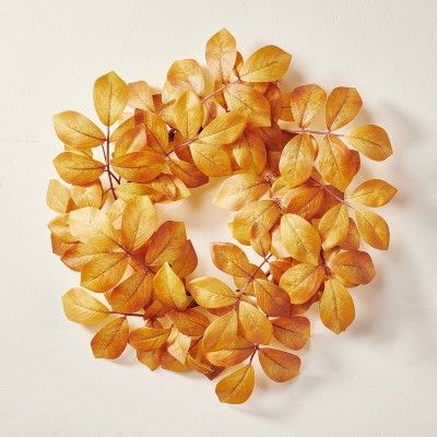 Faux Golden Ash Leaf Wreath - Hearth & Hand™ with Magnolia | Target