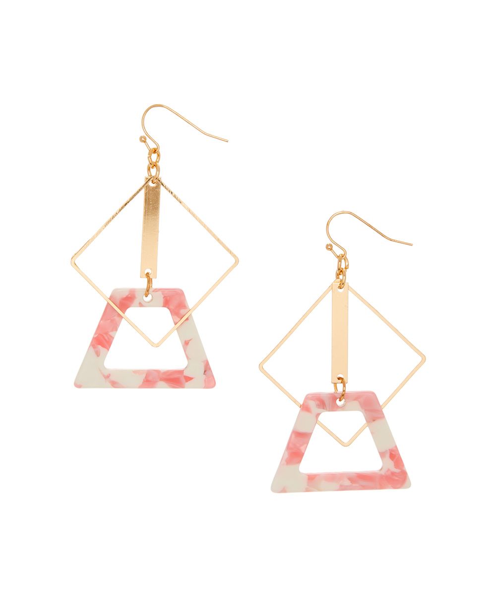 Pink & 14k Gold-Plated Illusious Drop Earrings | zulily