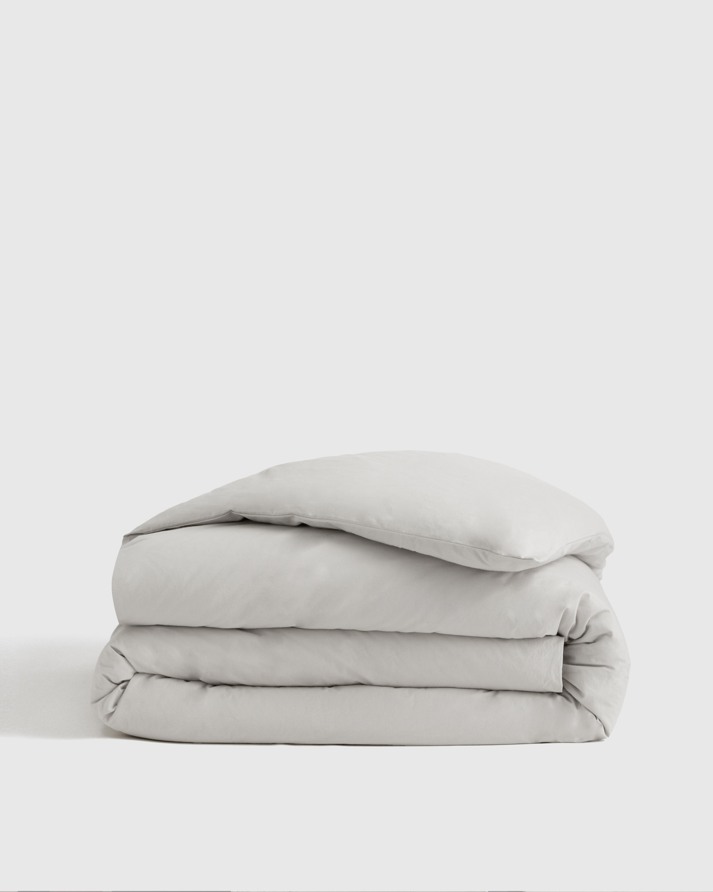 Quince | Organic Brushed Cotton Duvet Cover in Light Grey, Size Twin, Cotton | Quince