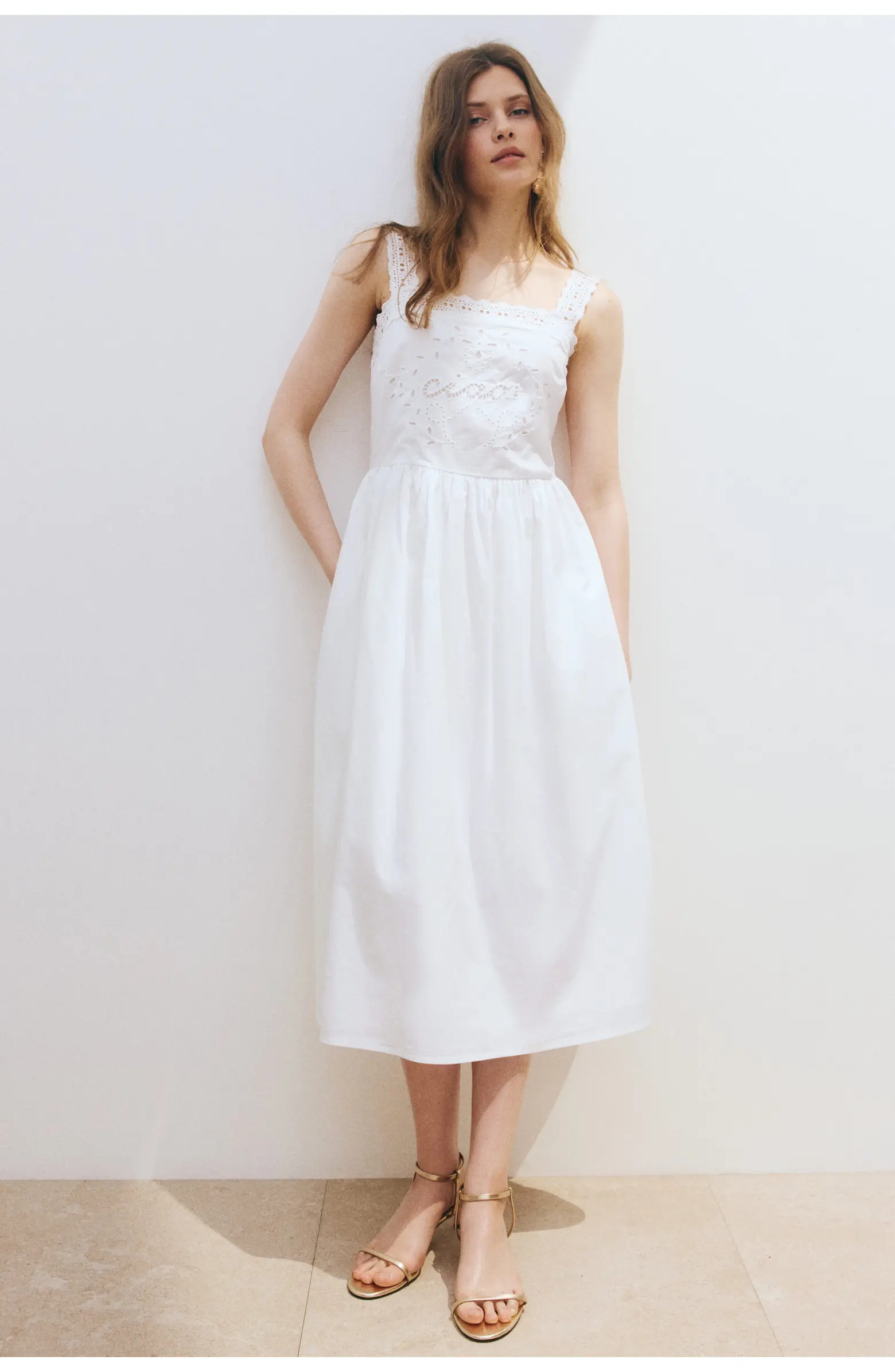 Cotton dress with eyelet embroidery | Nordstrom