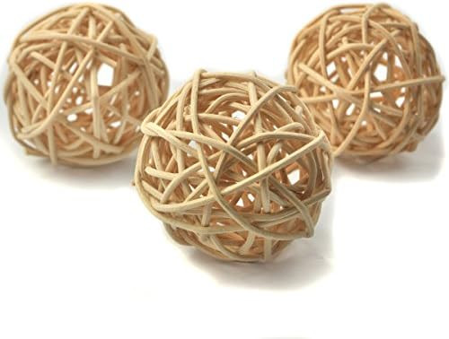 Set of 10pcs Wicker Rattan Balls Table Wedding Party Christmas Decoration (Diameter 2 Inch, Natur... | Amazon (US)