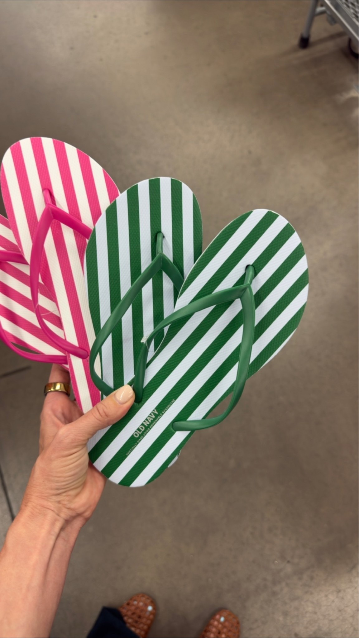 $6 striped flip flops!!