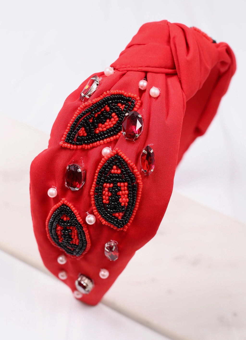 Free Catch Football Headband RED BLACK | Caroline Hill