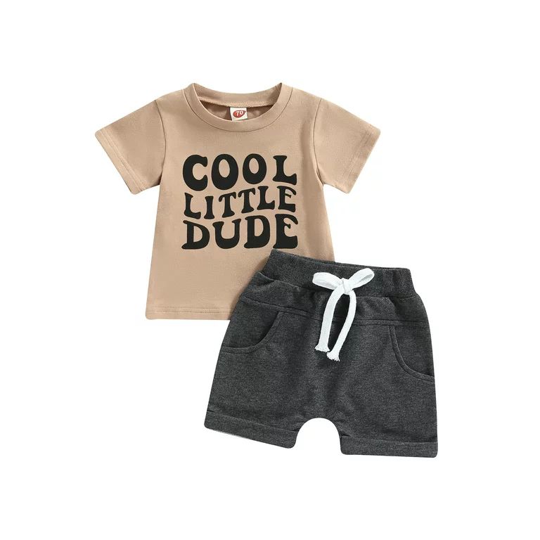Genuiskids Toddler Boys Summer Outfits 3M 6M 12M 18M 2T 3T Infant Clothes Short Sleeve T-shirt To... | Walmart (US)