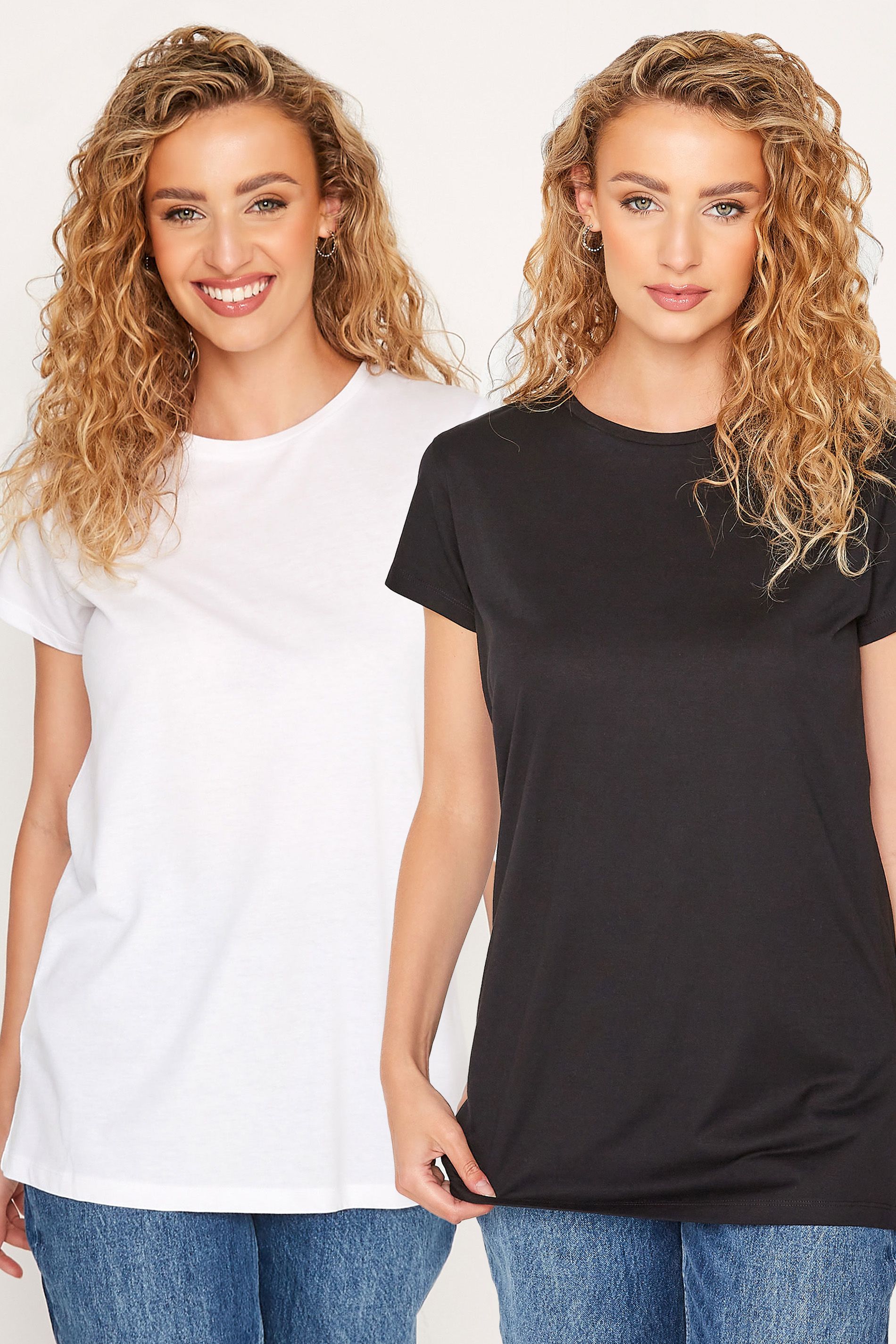 LTS 2 PACK Tall Black & White T-Shirts | Long Tall Sally