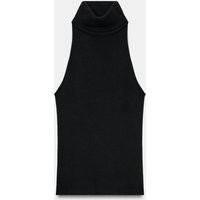 Zara - High Neck Sleeveless Top - Black - M - Woman | Zara US