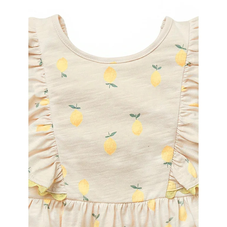Modern Moments Toddler Girl Ruffle Sleeve Dress with RicRac Trim, Sizes 12M-5T | Walmart (US)