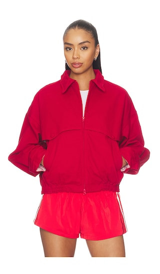 Cotton Mouldable Collar Casual Jacket in Red | Revolve Clothing (Global)