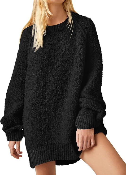 Womens Oversized Sweaters Winter Long Sleeve Fuzzy Tunic Outfits | Amazon (US)