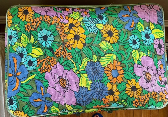 Vintage 70s Floral Cloth Suitcase | Etsy | Etsy (US)