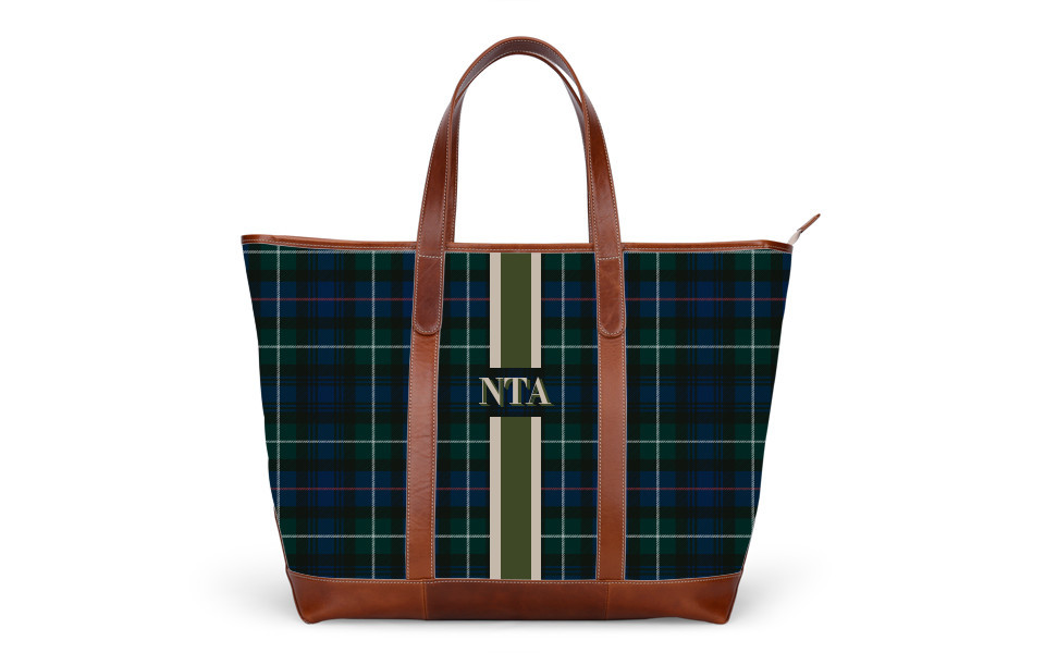 St. Charles Zippered Yacht Tote - Monogram Stripe | Barrington Gifts