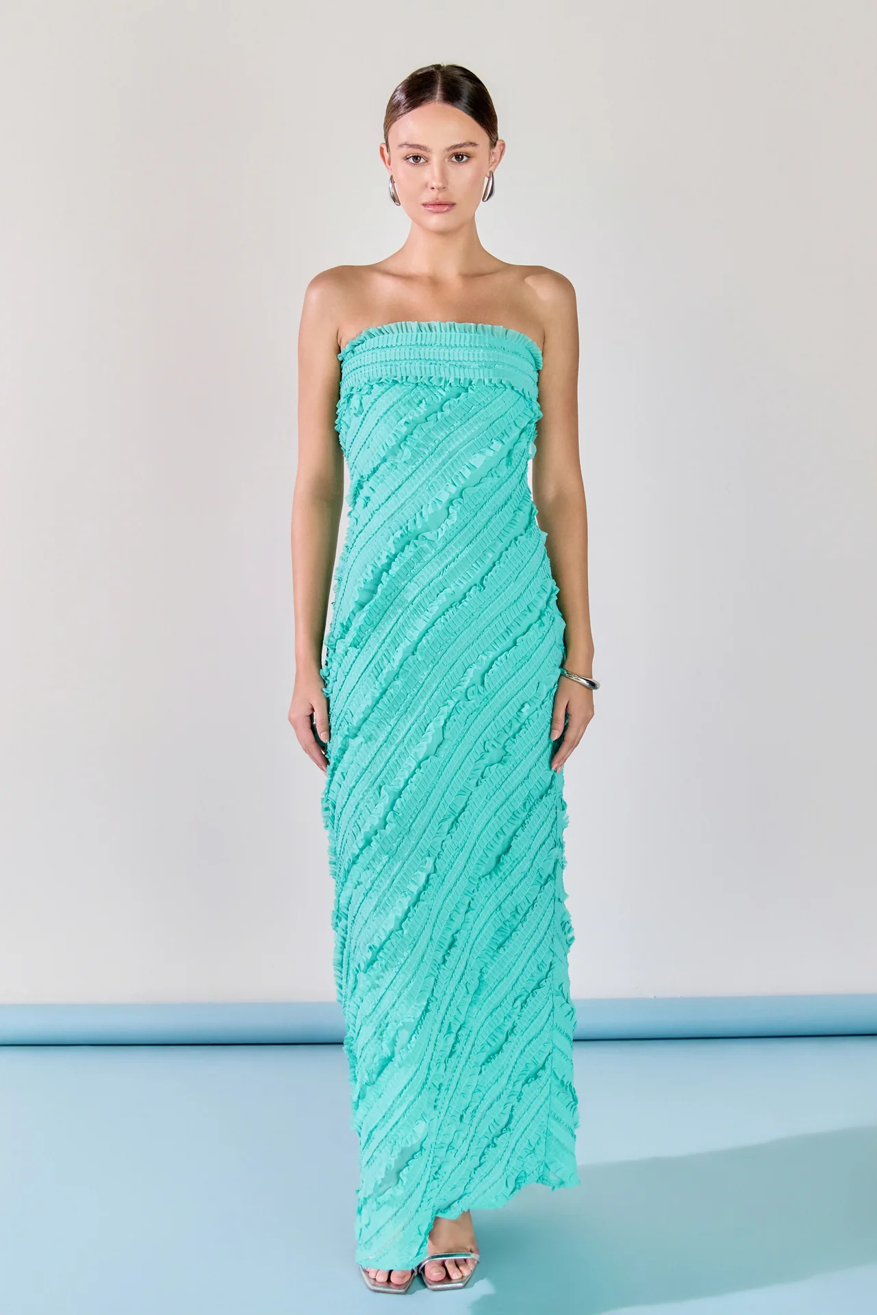 Juliette Strapless Ruffled Maxi Dress | Endless Rose