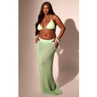 Plus Lime Crochet Beach Maxi Skirt | PrettyLittleThing US