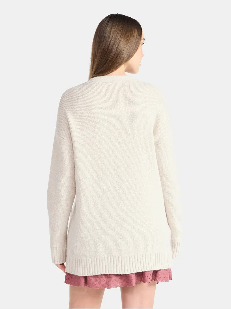 No Boundaries Button-Front Grandpa Cardigan, Women's - Walmart.com | Walmart (US)