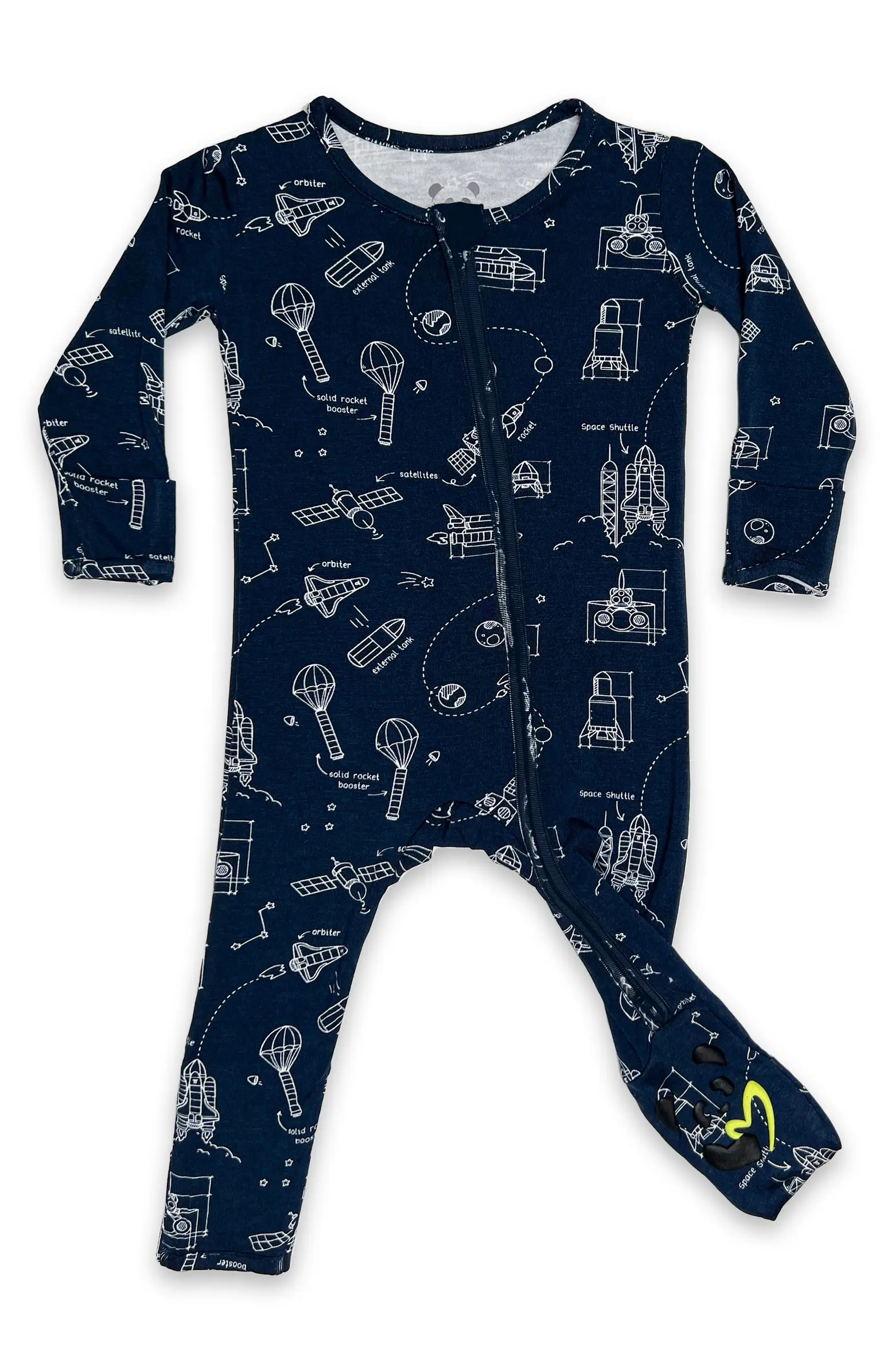 Kids' Orbiter Print Convertible Footie Pajamas | Nordstrom