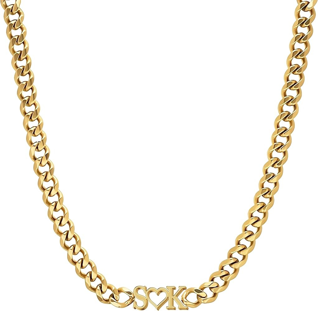 UMAGICBOX Personalized Initial Choker Necklace - 316 Stainless Steel, Hypoallergenic, Water Resis... | Amazon (US)