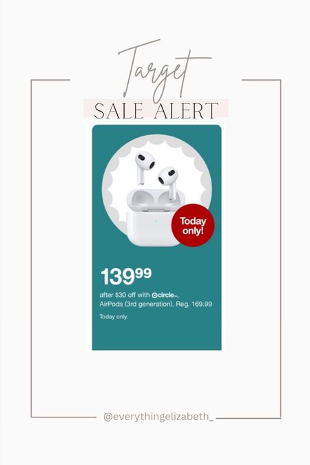 Target Circle Week deal of the day! Apple AirPods on sale! Today only! Sale $139, reg $169. The perfect Mother’s Day gift! Great for travel and exercising!



#LTKhome #LTKxTarget #LTKsalealert