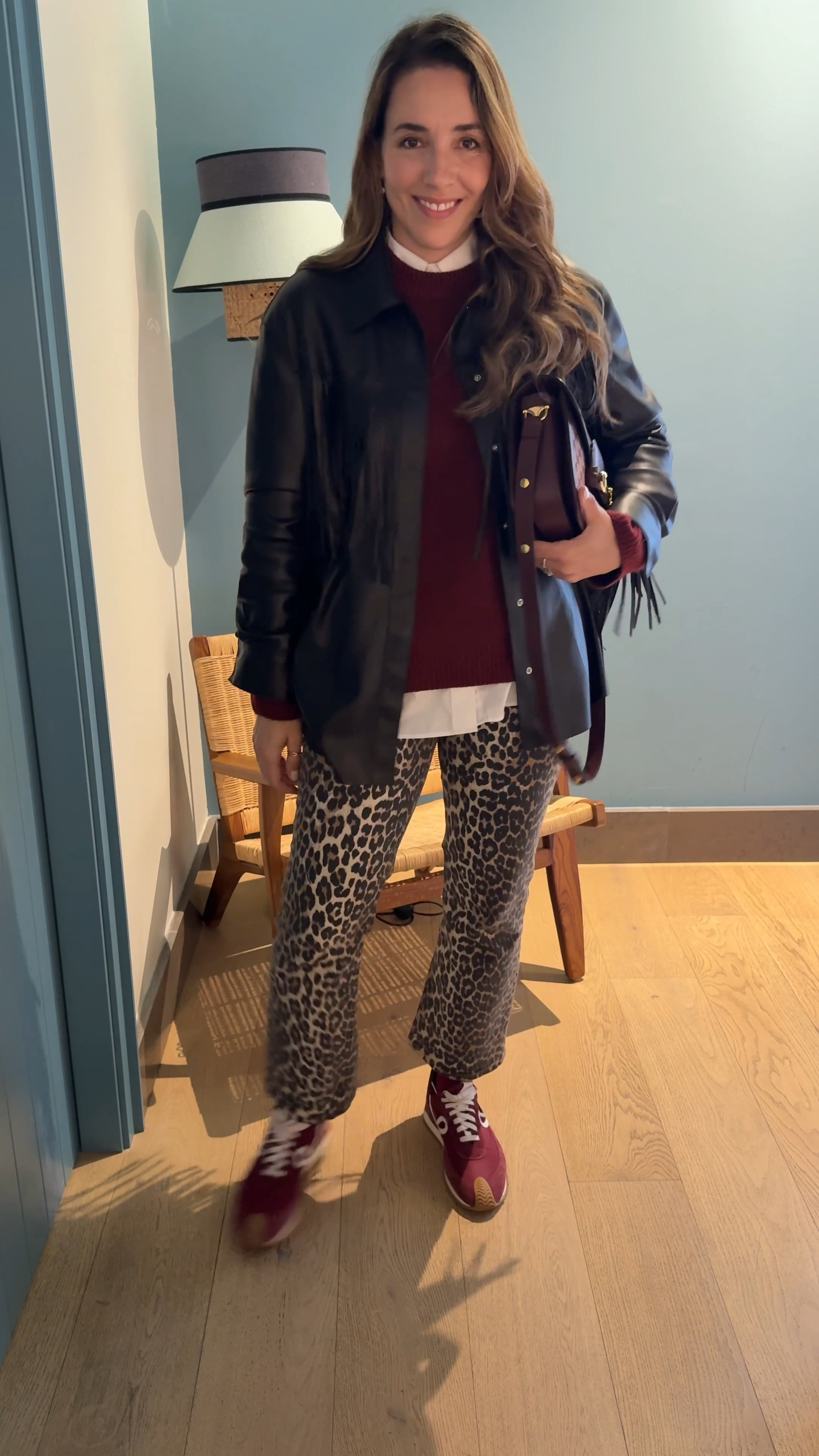 #Leopardo #burdeos #bordeaux #flecos #marron