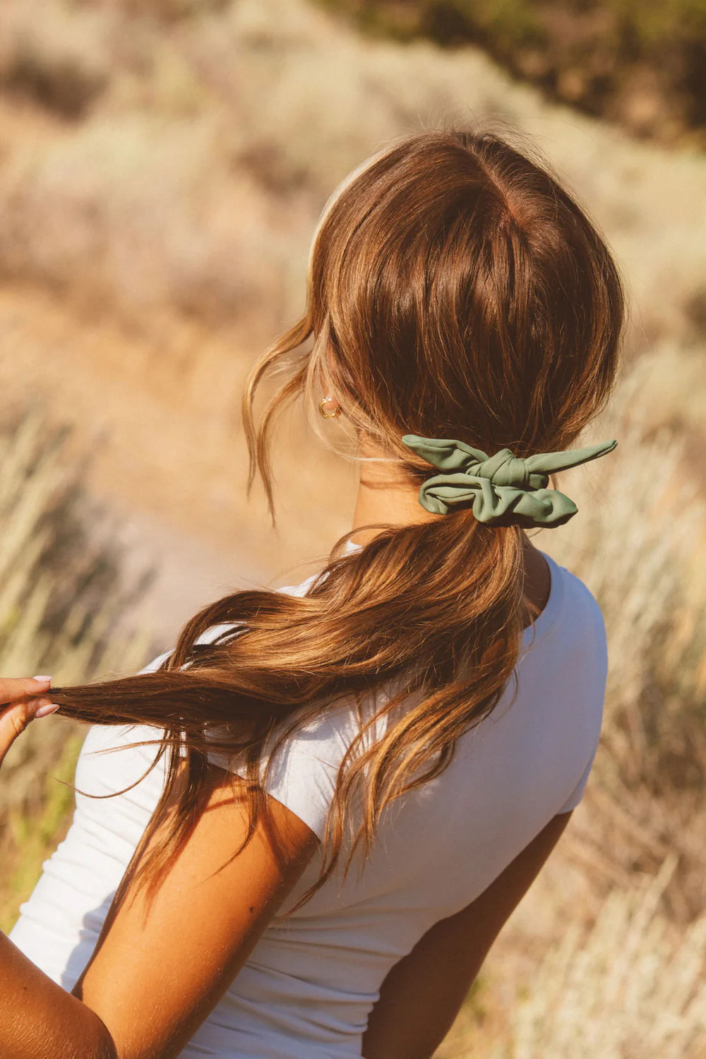 Moss Green Athletic Bow Scrunchie | Shop Andi
