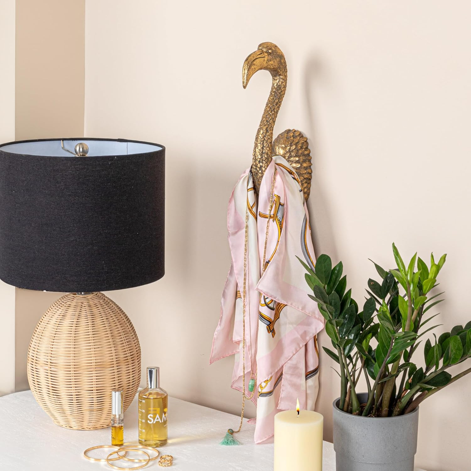 Creative Co-Op Decorative Resin Bird Head Wall Decor, Gold | Amazon (US)
