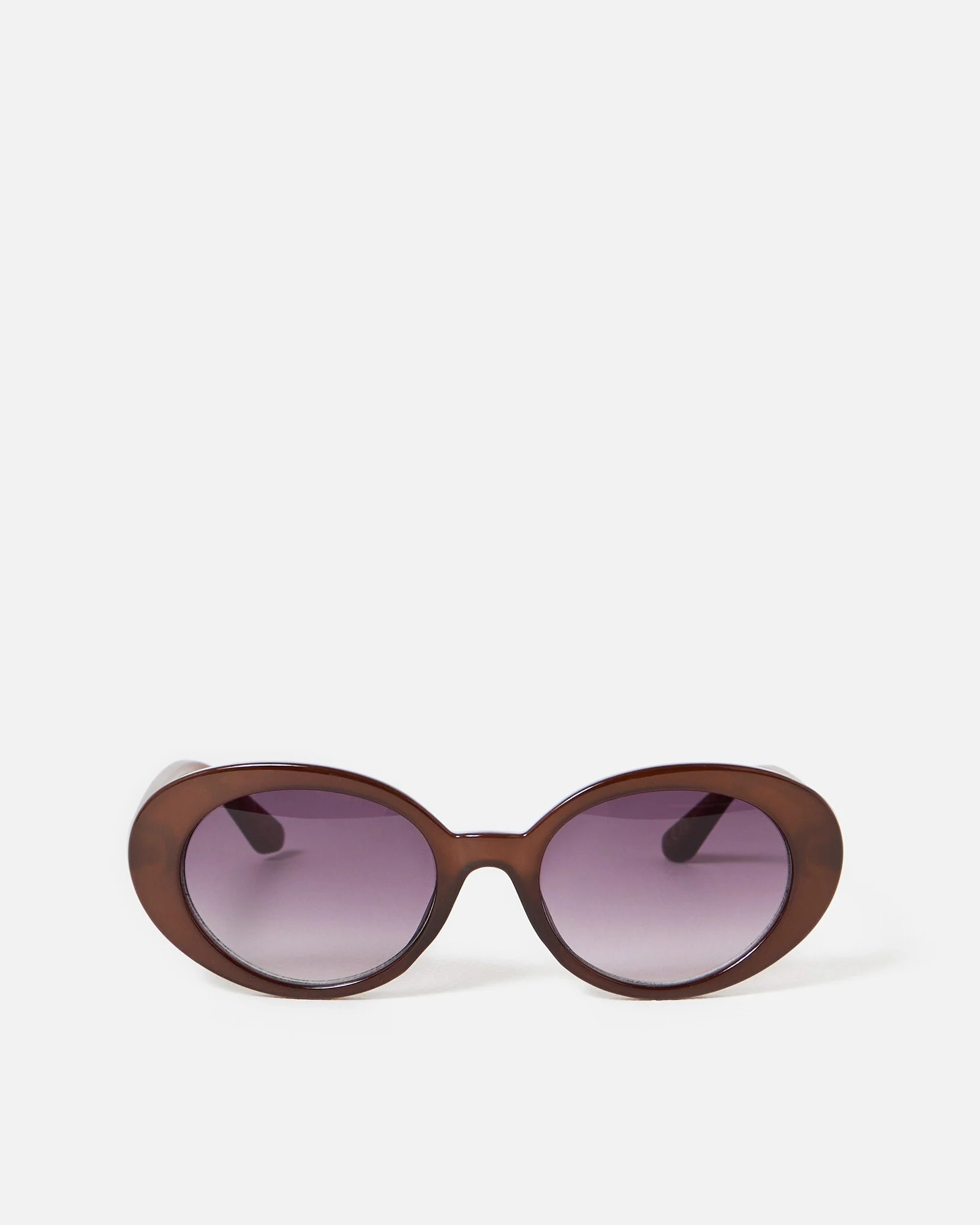 Chocolate Brown Oval Sunglasses | Oliver Bonas | Oliver Bonas (Global)