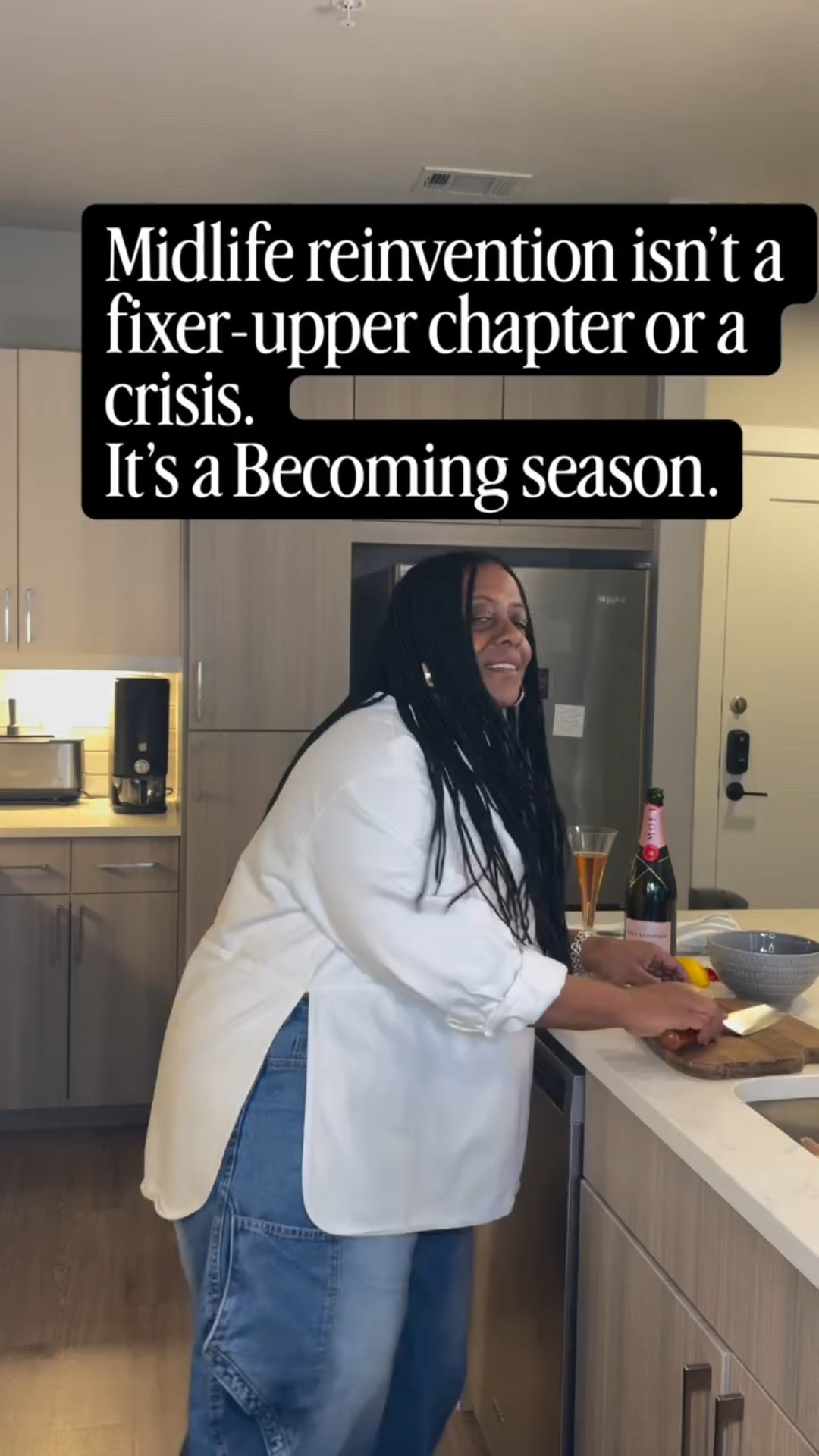 Here’s the deal.

Midlife reinvention isn’t a fixer-upper chapter.
It’s not a crisis.

It’s a Becoming season.

This is the part of life where what you choose now
quietly carries you into what’s next.

And what matters most in this chapter
is staying grounded while you’re Becoming.

That’s where rituals come in.

Try this one: Go Silent. Get Loud.

Go Silent
Turn down the volume on anything
that pulls your self-talk out of alignment.

That might look like logging off.
Ending the conversation.
Changing the subject.
Creating distance.

No explanation.
No justification.
Just disengagement.

Get Loud
Once you disengage externally,
you come back inward.

Talk to yourself —
in the mirror,
in the car,
in the shower —
with language that is nurturing, honest,
and rooted in who you’re Becoming.

If you want more living-well rituals
to support your midlife reinvention season,
tap the link in my bio and enter the digital 
F.L.O. Method™ living well ritual tool. 

Save this.
Come back when you need to ground yourself
in what you’re Becoming.#midlifereinvention #womenover50 #midlifeindentitycrisis #womenover40 #becomingmidlife