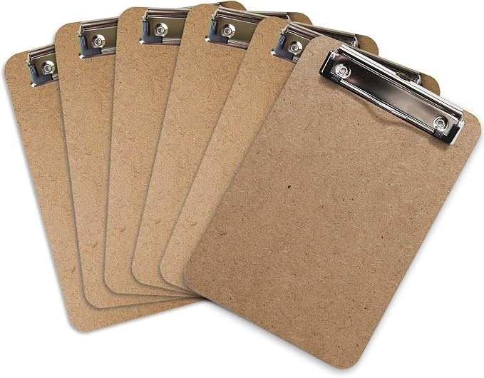 Mini Clipboard 6" x 9" (Set of 6) Memo Clipboard | Small Clipboards 6x9 with Low Profile Clip, Mi... | Amazon (US)