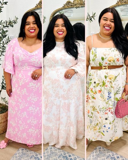 🌷 SMILES AND PEARLS SPRING DRESSES 🌷 
Target Floral -I’m wearing a XXL and it’s the perfect length. I love the smocked back and fluttered sleeves. There’s also elastic in the back. It also has pockets!! 
Height: 5’1

I love these 3in heels with the faux leather floral motif. They have a wrap around adjustable strap and wide width friendly


Amazon The Drop - I love that it’s floral and whimsical and modest. I’m wearing the XL. The dress is lined and the fabric is soooo soft. 
Height: 5’2”

H&M - I love this hi low outfit for spring. This linen dress with a smoked back is from H&M and it’s giving high end but is only $40 right now. It’s light and airy and perfect for spring and summer. I’m wearing an XL.

 I paired it with some neutral platform espadrilles from Castaner, my Hermes belt, and a pop of color in my Francis Valentine bag. It would be perfect for a brunch, a wedding guest, Mother’s Day, or graduation look. 

Amazon fashion, Amazon the drop, Amazon dress, Plus size fashion, Modest style, Floral dress, summer dress, spring dress, vacation outfit, wedding guest dress, graduation dress, travel outfit, brunch outfit, H&M, Target finds, Target dress, floral dress

#LTKmidsize #LTKSeasonal #LTKplussize