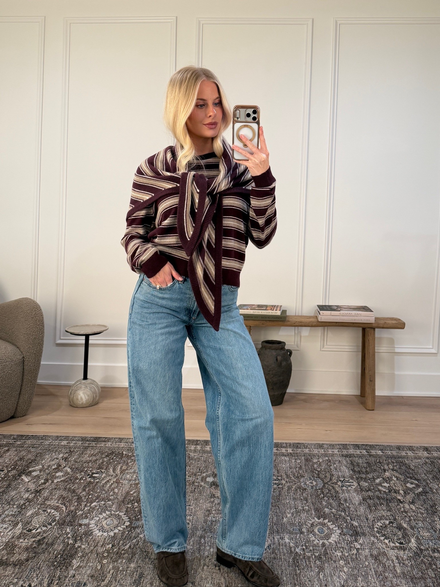 Wearing a medium in sweater (Med Cdn/Hther Nmd Tpe), 27 in jeans (blue Bellini please), shoes are tts! #kathleenpost

Casual winter outfit, errands outfit, school drop off, school pick up

#LTKSeasonal #LTKootd #LTKmorningroutine