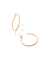 Arden Gold Hoop Earrings in White Crystal | Kendra Scott | Kendra Scott