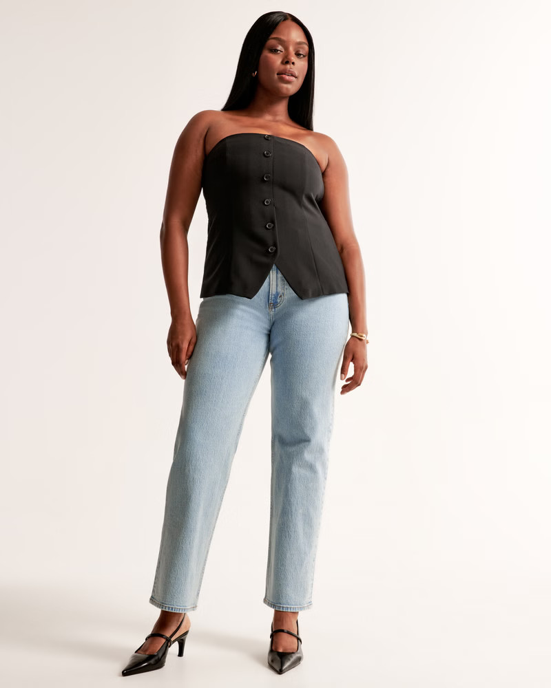 Women's High Rise Vintage Straight Jean | Women's | Abercrombie.com | Abercrombie & Fitch (US)
