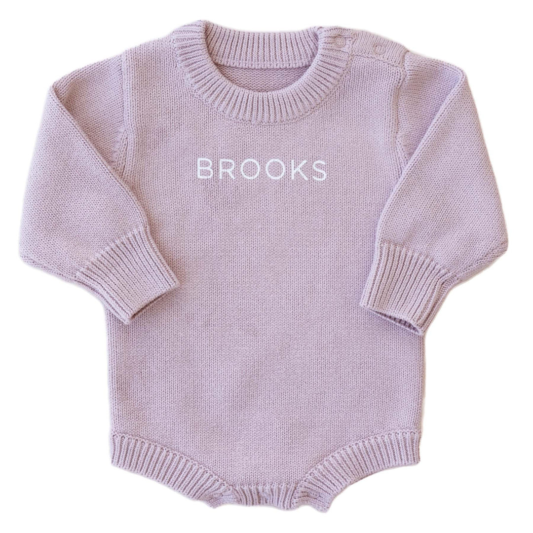 Personalized Knit Sweater Bubble Romper | Iris | Caden Lane