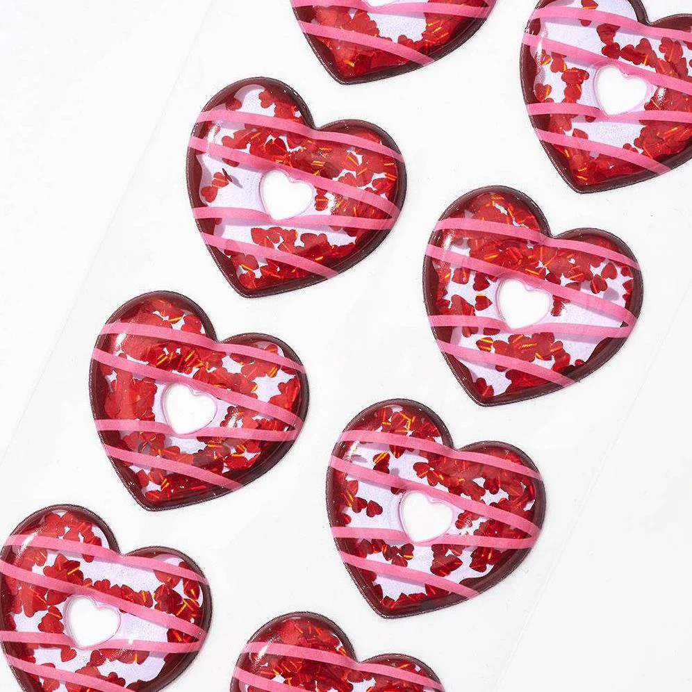 Heart Donut Shaker Stickers | Paper Source